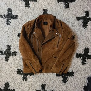 Express leather asymmetrical biker jacket - large